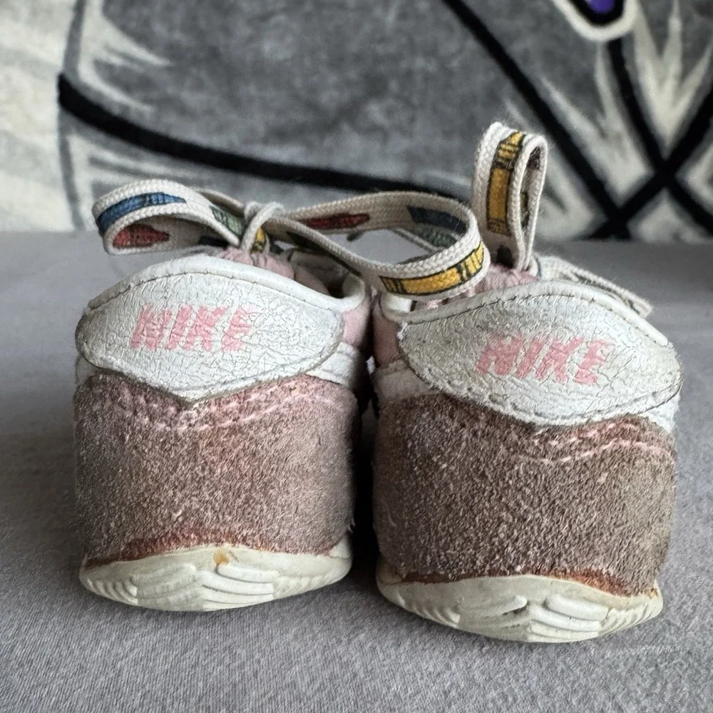 Size 3c - 1985 80's OG Nike Scoots Cortez Bruins Gray Suede White Pink